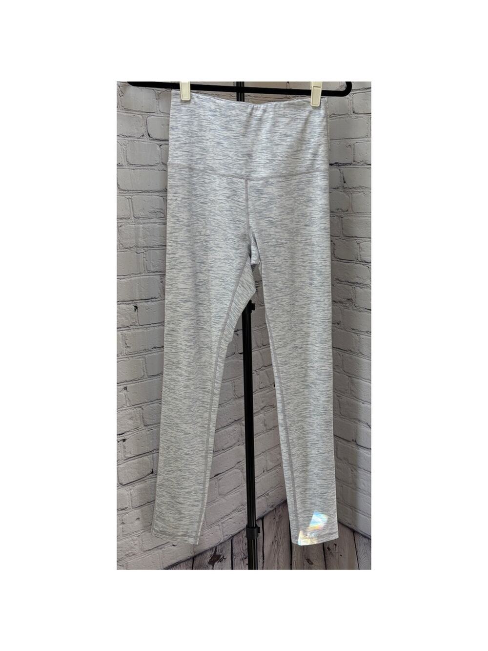 Women’s Gray Heathered Full Length Workout Leggings (Size M)